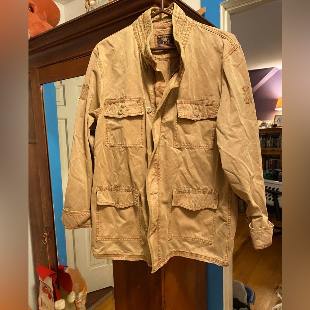 Converse medium canvas dark tan coat